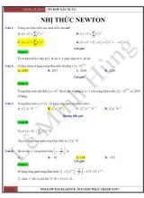 Bài tập Đại số Lớp 11 Nhị thức Newton - Lê Minh Hùng